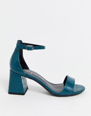 blue croc heels