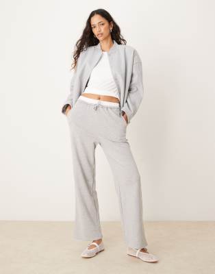 New Look low rise ruched joggers in grey marl