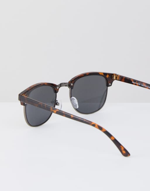 New Look - Lunettes de soleil carrées à motif - Marron, 4 de 4