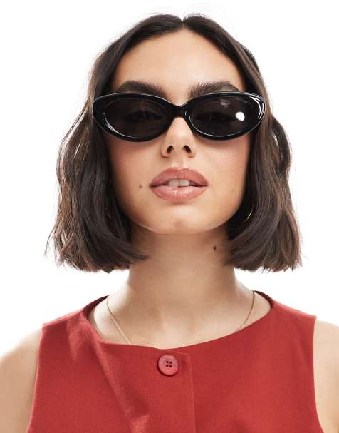 New Look - Lunettes de soleil ovales - Noir - view 1