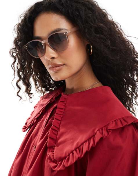 New Look - Lunettes de soleil rondes style preppy - Vison - view 1