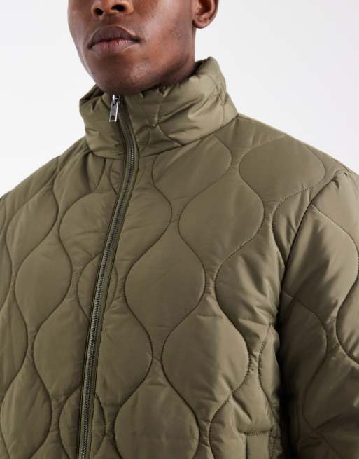 New Look - Lys kakigrøn quiltet dynejakke, 5 af 5