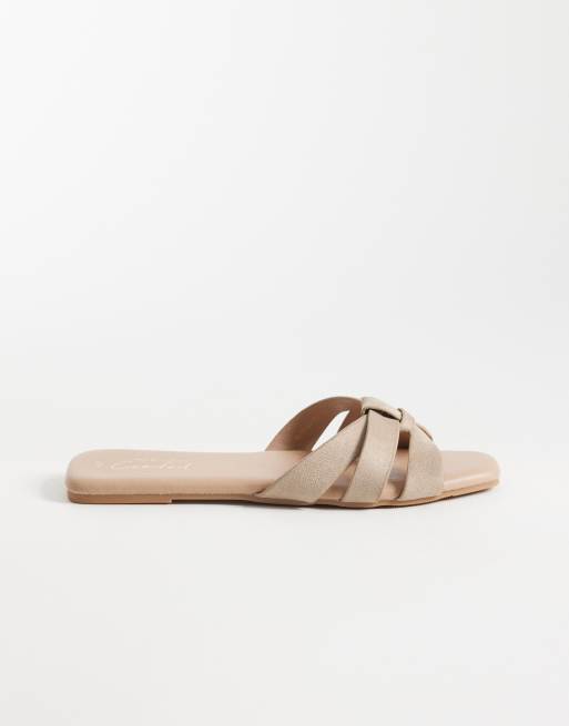 New Look - Lysebrune vævede sandaler med knude, 2 af 4