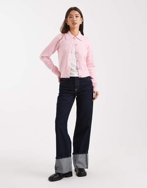 New Look - Lyserød cardigan med krave, 2 af 4
