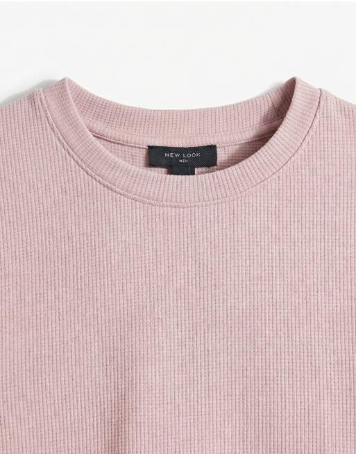 New Look - Lyserød T-shirt med vaffeltekstur - Del af sæt, 8 af 10