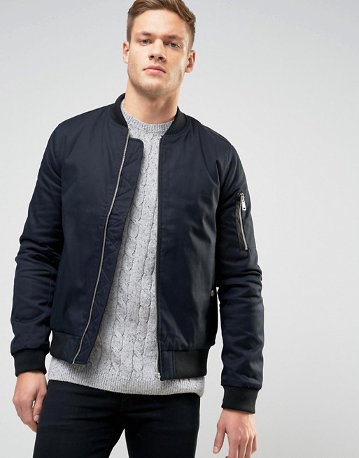 New Look | New Look MA1 Bomber Jacket In Navy