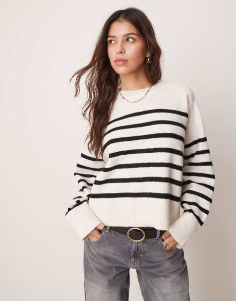 New Look - Maglione bianco a righe - view 1
