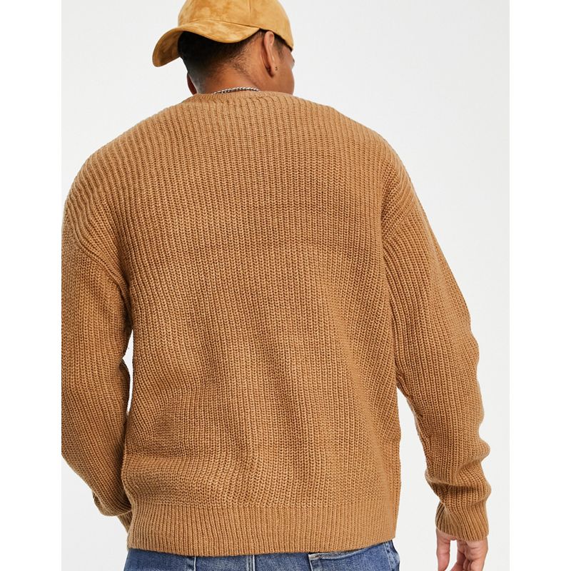 Maglioni 9yTBK New Look - Maglione comodo lavorato a maglia stile pescatore marrone