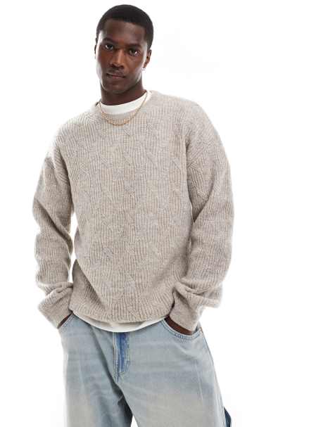 New Look - Maglione girocollo color pietra testurizzato - view 1