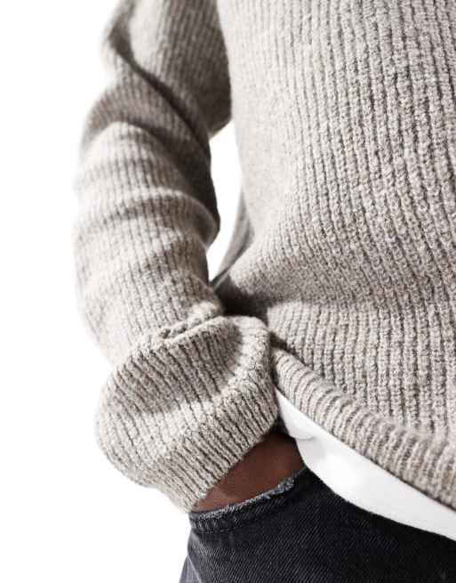 New Look - Maglione girocollo marrone con cuciture a vista, 3 di 4