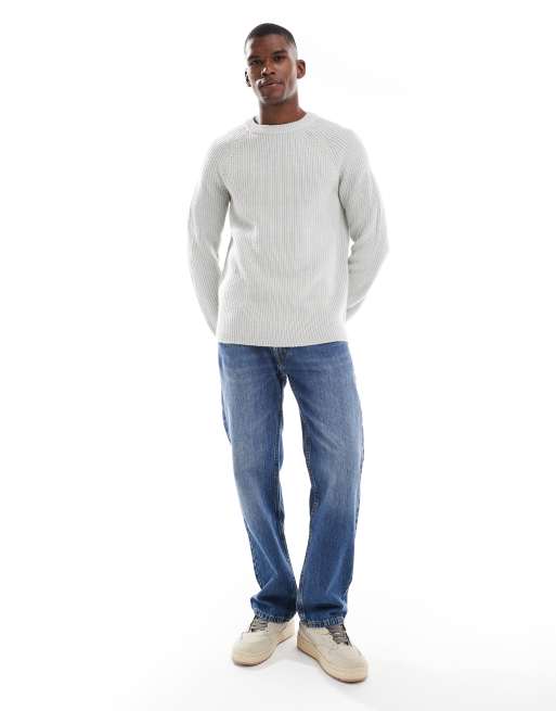 New Look - Maglione lavorato a coste inglesi grigio mélange, 2 di 5