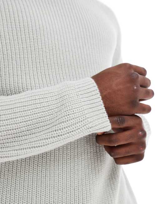 New Look - Maglione lavorato a coste inglesi grigio mélange, 4 di 5