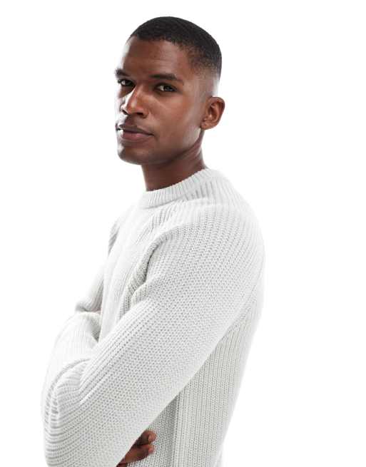 New Look - Maglione lavorato a coste inglesi grigio mélange, 5 di 5