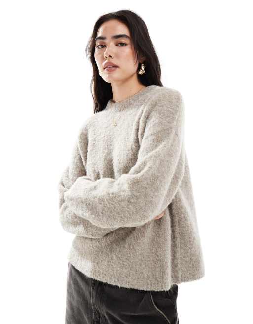 New Look - Maglione oversize bouclé spesso color visone