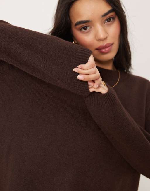 New Look Maglione oversize marrone scuro in coordinato ASOS