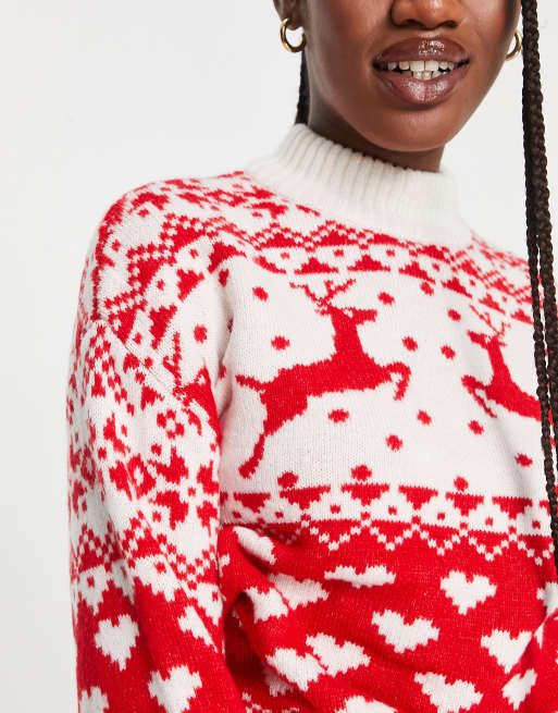 New Look - Maglione rosso Fairisle con renne, 4 di 4