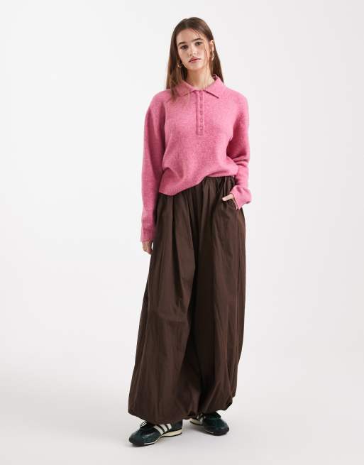 New Look - Maglione stile polo rosa con bottoni, 4 di 4
