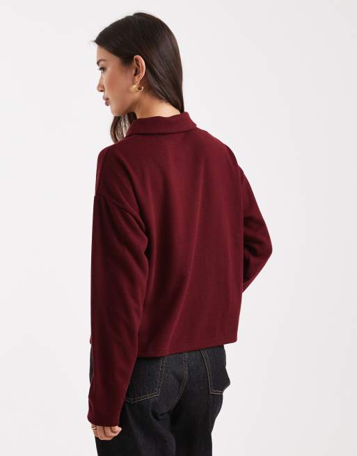 New Look - Maglione stile polo rosso con bottoni, 4 di 4