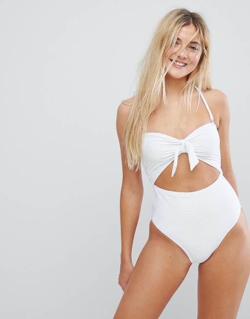 New Look - Maillot de bain côtelé avec liens à nouer sur le devant, 3 de 4