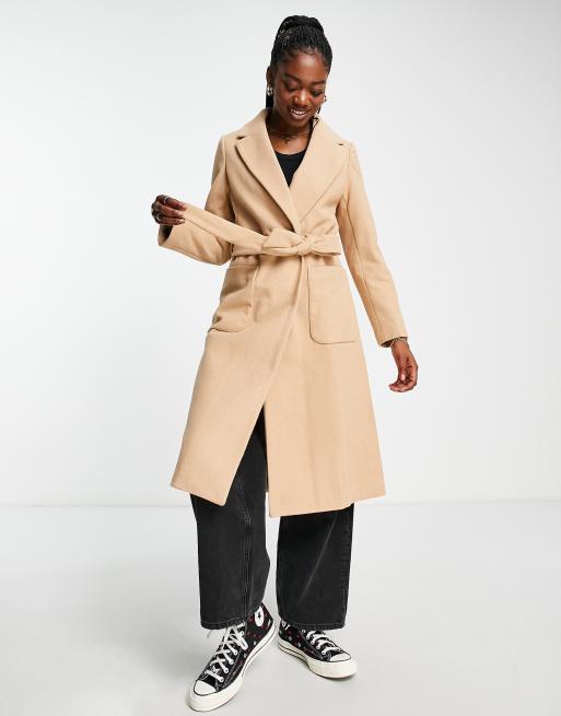 manteau femme camel foncé