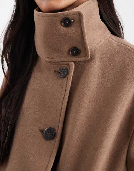New Look - Manteau boutonné avec col cheminée - Vison, 4 de 4