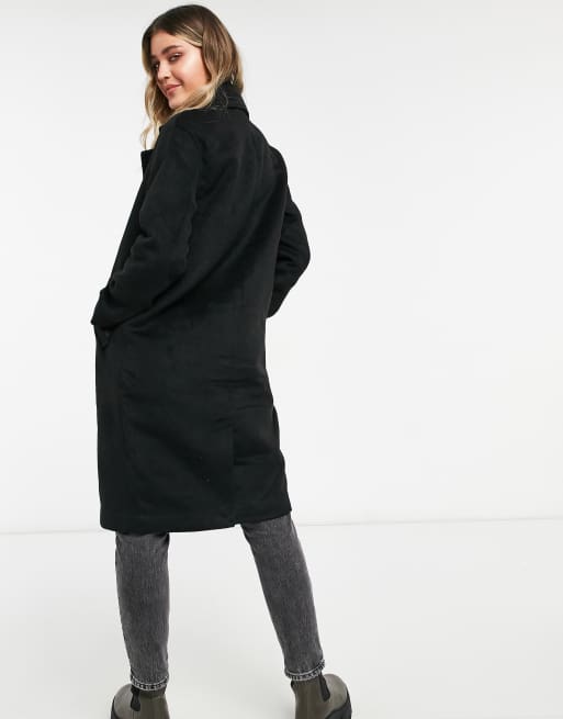 New Look Manteau coupe boyfriend boutons dor s Noir