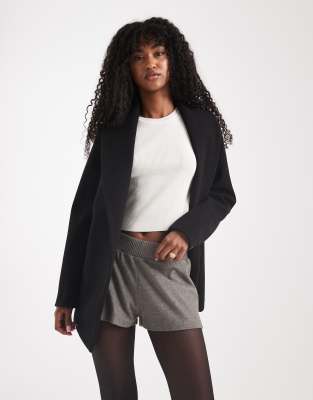 New Look - Manteau court avec ceinture - Noir