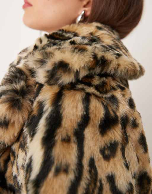 New Look - Manteau en fausse fourrure à imprimé léopard, 3 de 4