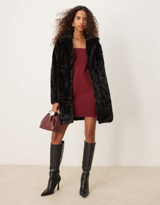 New Look Manteau fausse fourrure Noir ASOS