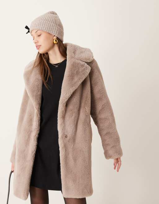 New Look - Manteau fausse fourrure - Vison, 3 de 4