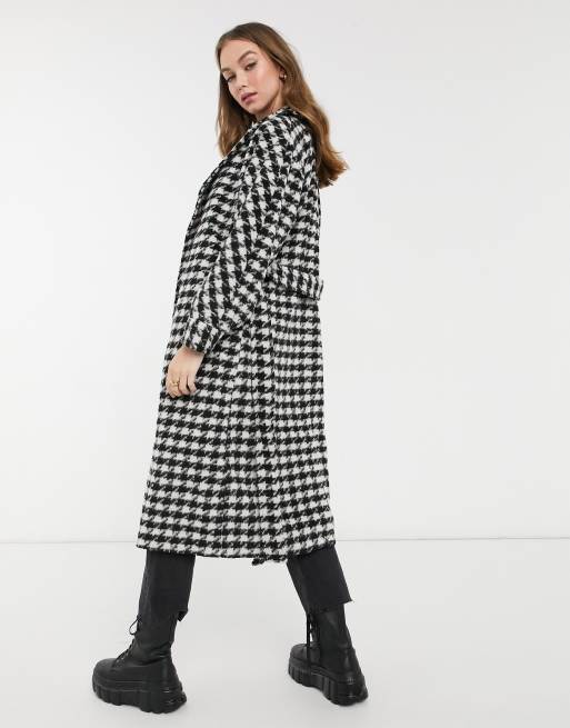 manteau noir et blanc pied de poule