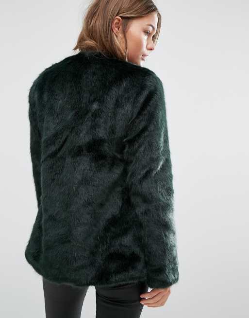 New Look - Manteau sans col en fausse fourrure, 2 de 4