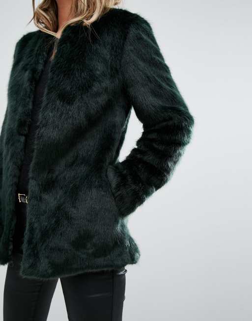 New Look - Manteau sans col en fausse fourrure, 3 de 4