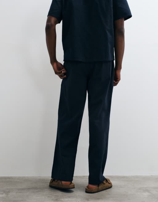 New Look – Marinblå byxor med vida ben, del av set, 4 av 5