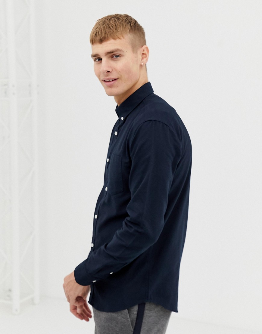New Look – Marinblå oxfordskjorta med normal passform