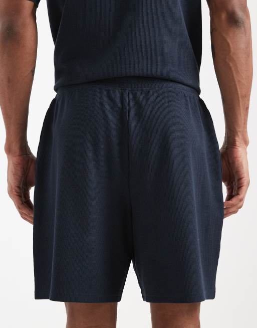 New Look – Marinblå, våfflade shorts, del av set, 5 av 5