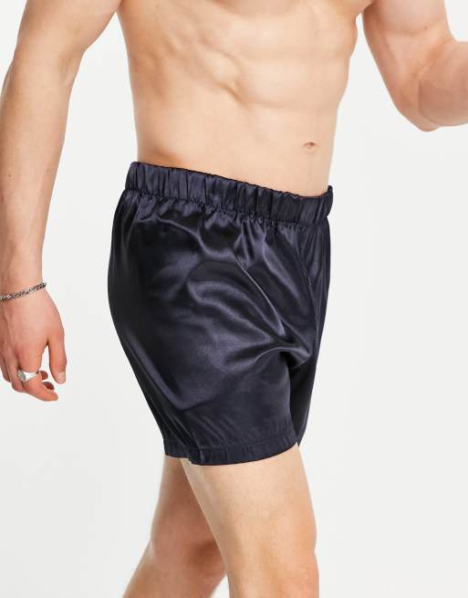 New Look - Marineblå boksershorts i satin, 4 af 4