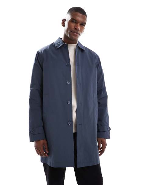 New Look - Marineblå kørefrakke i nylon - view 1