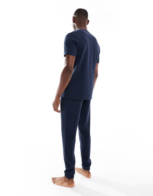 New Look - Marineblå pyjamas-T-shirt med vaffeltekstur - Del af sæt, 5 af 5
