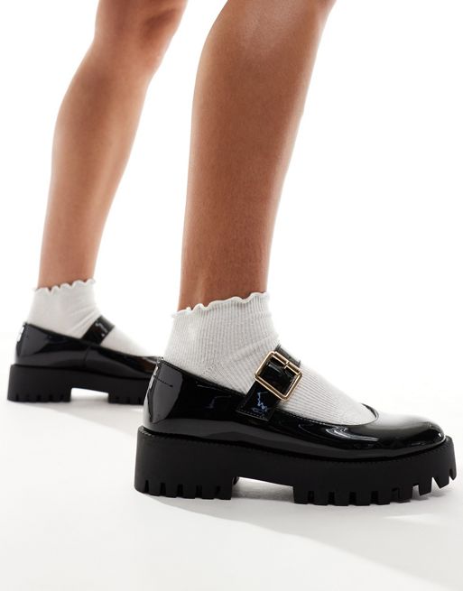 New Look - Mary Jane schoenen met dikke zool in zwart