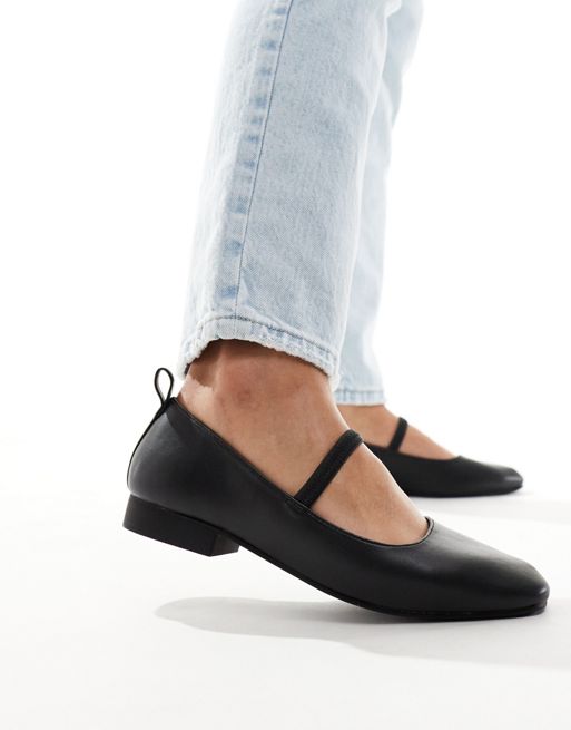 New Look - Mary Jane schoenen met elastiek en afgeronde vierkante neus in zwart