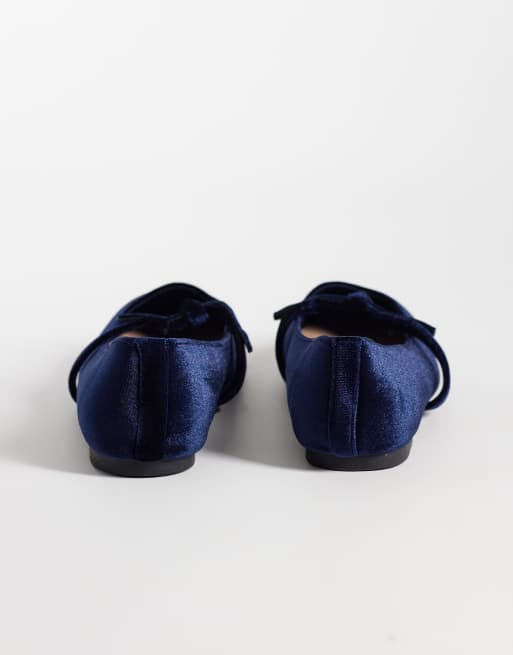 New Look Mary Jane van fluweel in marineblauw, 4 van 5
