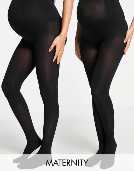 New Look Maternity 2 pack 70 denier premium tights in black