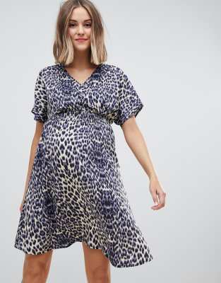 leopard print wrap dress new look