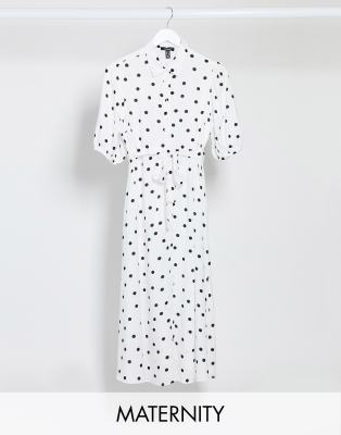 new look white polka dot dress