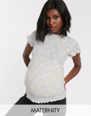New Look Maternity – Blommig t-shirt-Flerfärgad