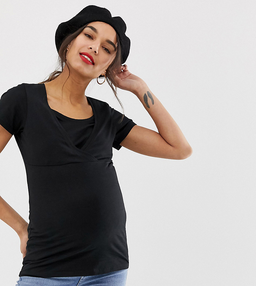 New Look Maternity - Borstvoedings T-shirt in zwart