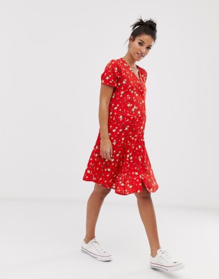 red floral dress asos