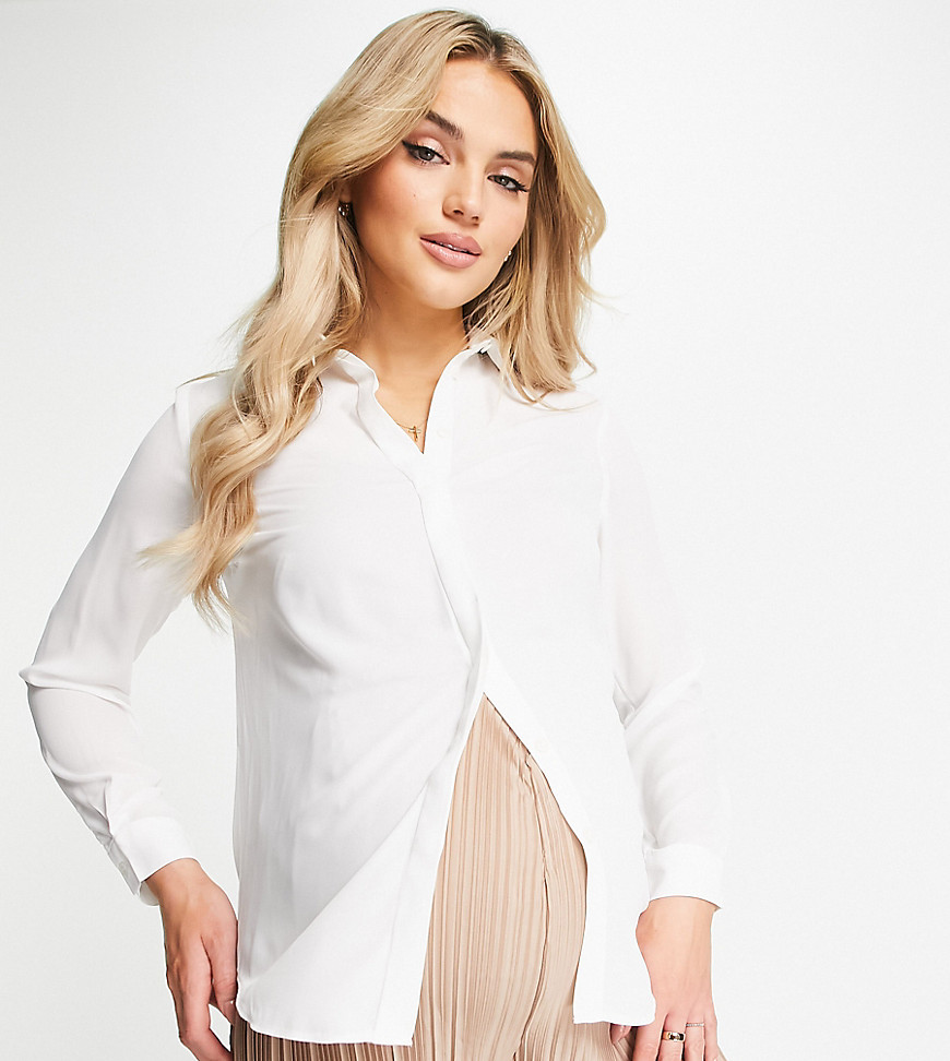 New Look Maternity button through shirt in white