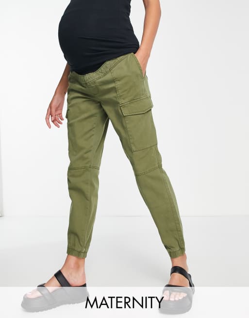 New Look Maternity cargo pants in khaki